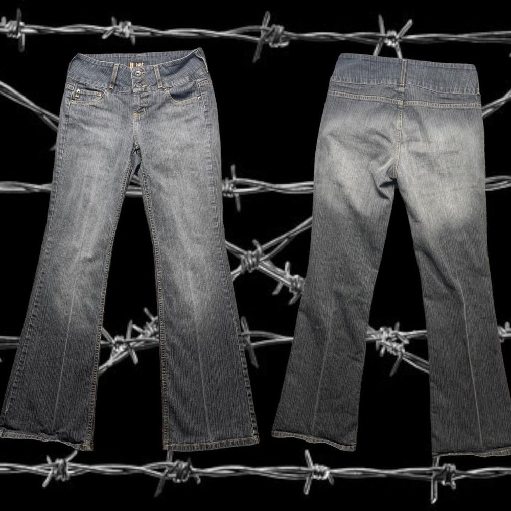 Lei gray wide leg high waisted denim jeans